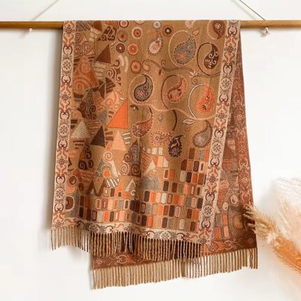 Vintage Charm Shawl - Khaki